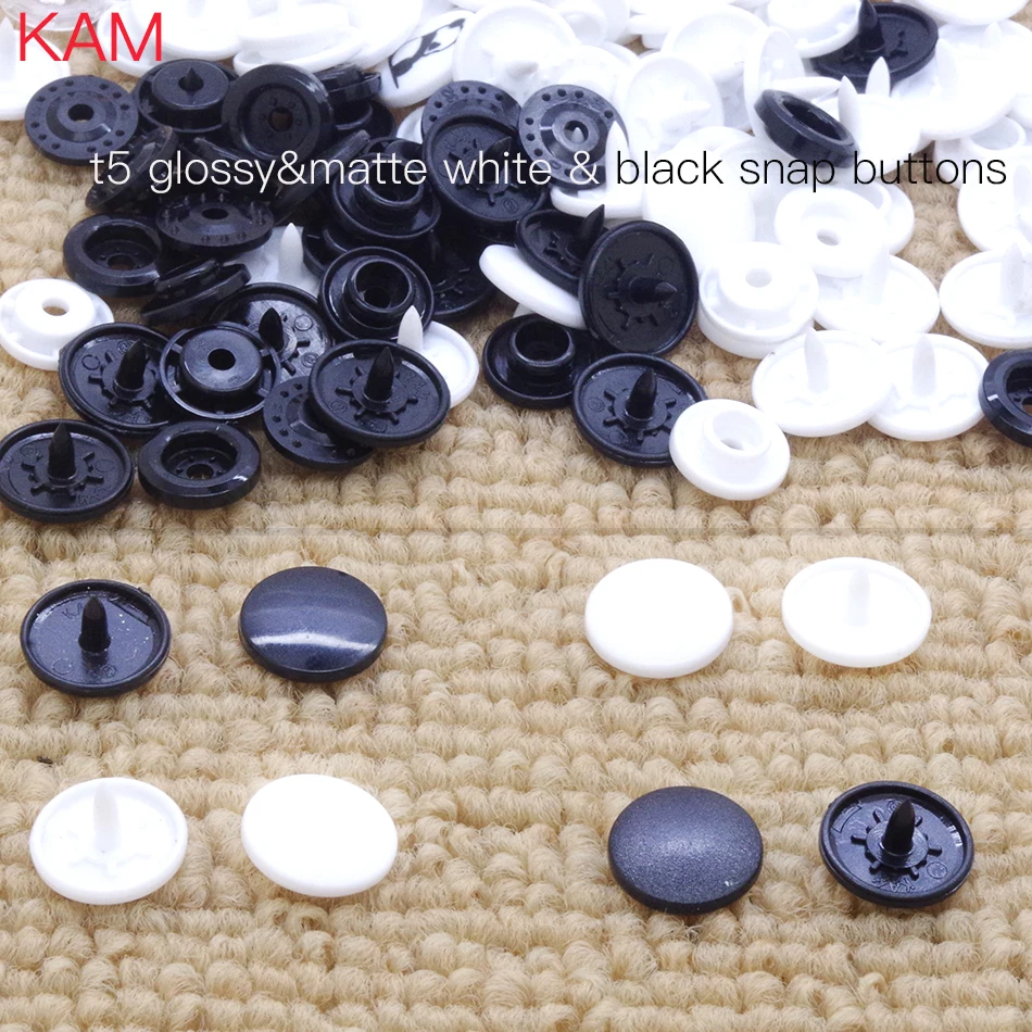 [Белый или черный] 200 наборов высококачественной матовой глянцевой марки KAM с
