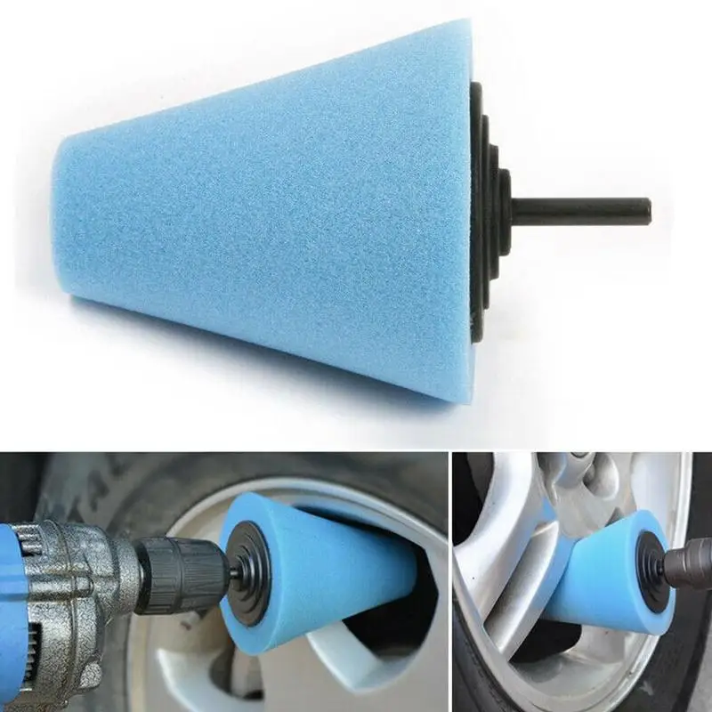 Синий конусный полировальный Поролоновый коврик для полировки автомобильных