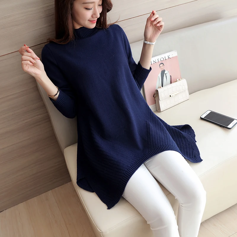 Ruffle Knitted Sweater Women Peplum Tops Autumn 2019 Fashion Slim Pullover Long Sleeve turtleneck Casual Sweaters And Pullovers | Женская