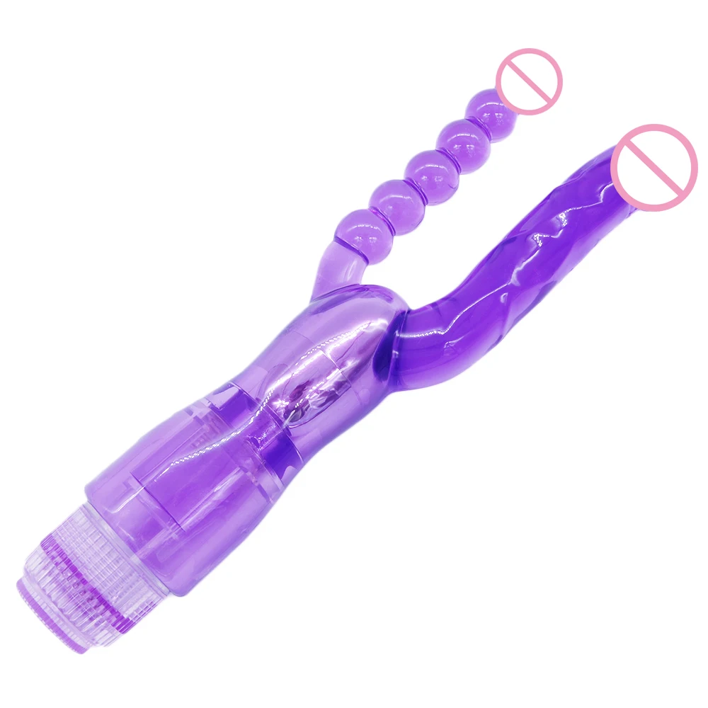 Двойной фаллоимитатор DOMI вибратор с текстурированным валом женские секс товары