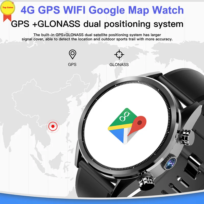Умные часы с GPS на Android 7 OS MTK6739 HD камера 8 МП 3 Гб + 32 ГБ телефонные звонки пульсометр