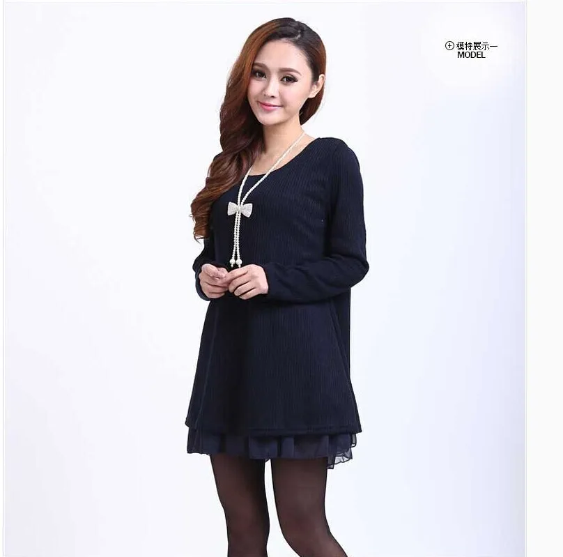 2019 New Winter Sweaters Dress Women Big Oversized Knitted Chiffon Pullovers Plus Size L~4XL Long Sweater Casual Knitwear Poncho | Женская