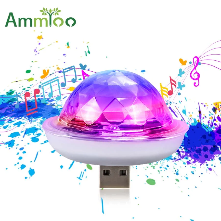UFO мини USB светодиодный светильник для вечерние с музыкой/звуковым управлением