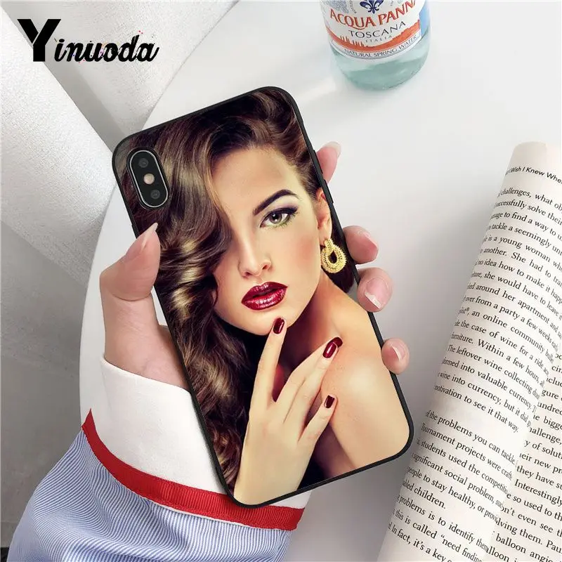 Yinuoda Angelina Jolie черный мягкий чехол для телефона из ТПУ iPhone 8 7 6 6S Plus 5 5S SE XR X XS MAX Coque Shell