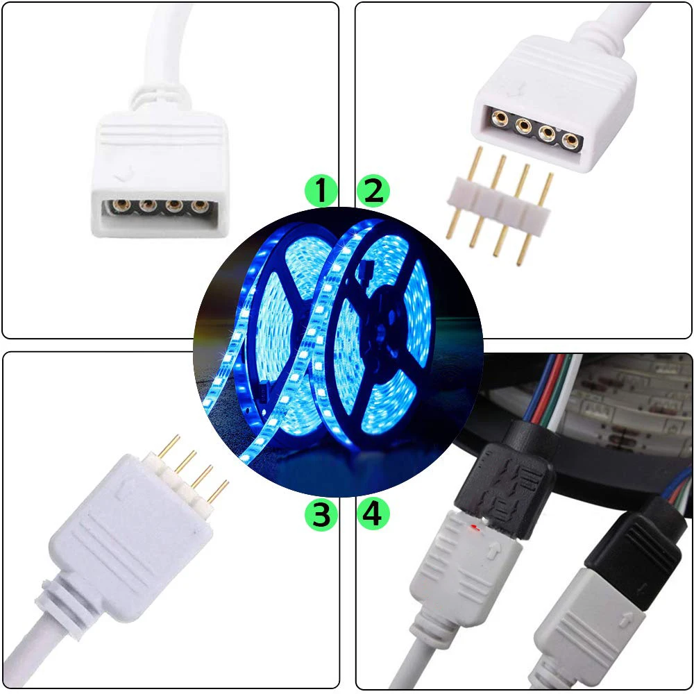 4Pin 5pin RGB коннектор RGBW кабель 1 до 1 2 3 4 мама к гнезду сплиттер коннектор удлинитель Кабель для RGB RGBW светодиодные ленты светильник