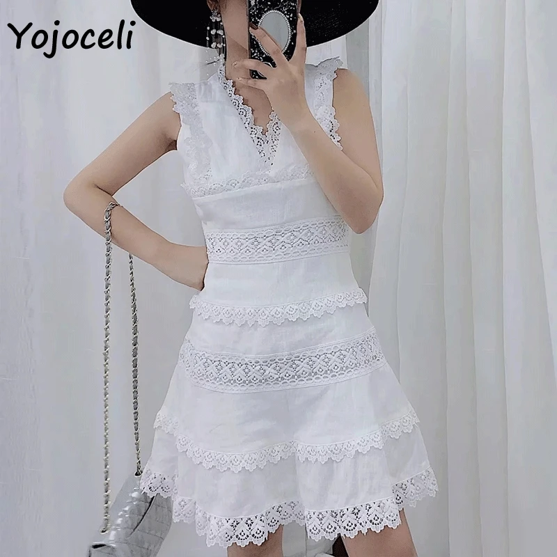 Yojoceli/2019 летние вечерние кружевные платья для женщин с v образным вырезом и