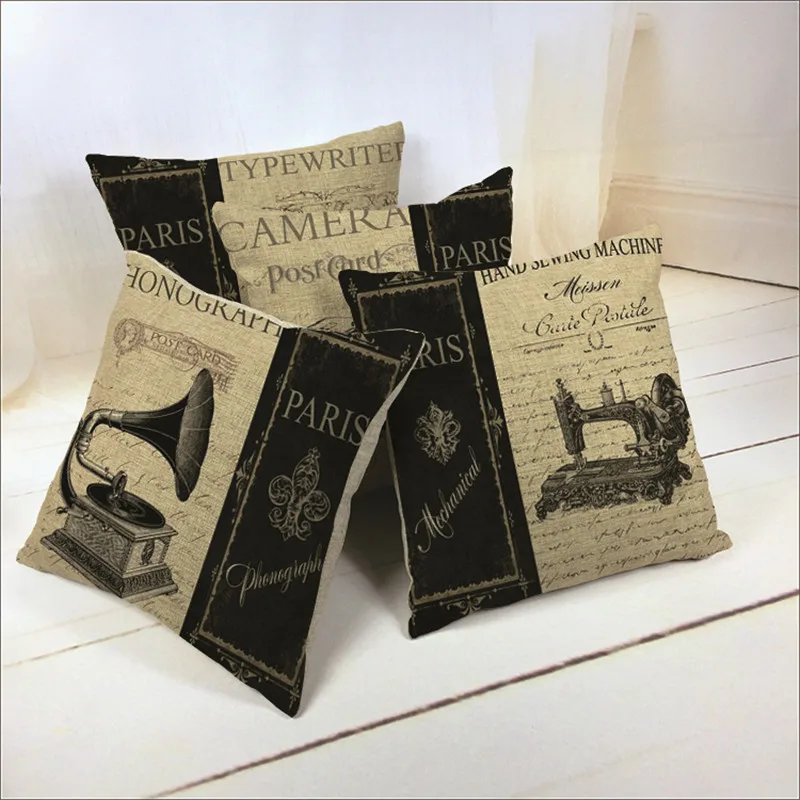 Декоративные подушки в винтажном стиле ностальгический фонограф машина Подушка