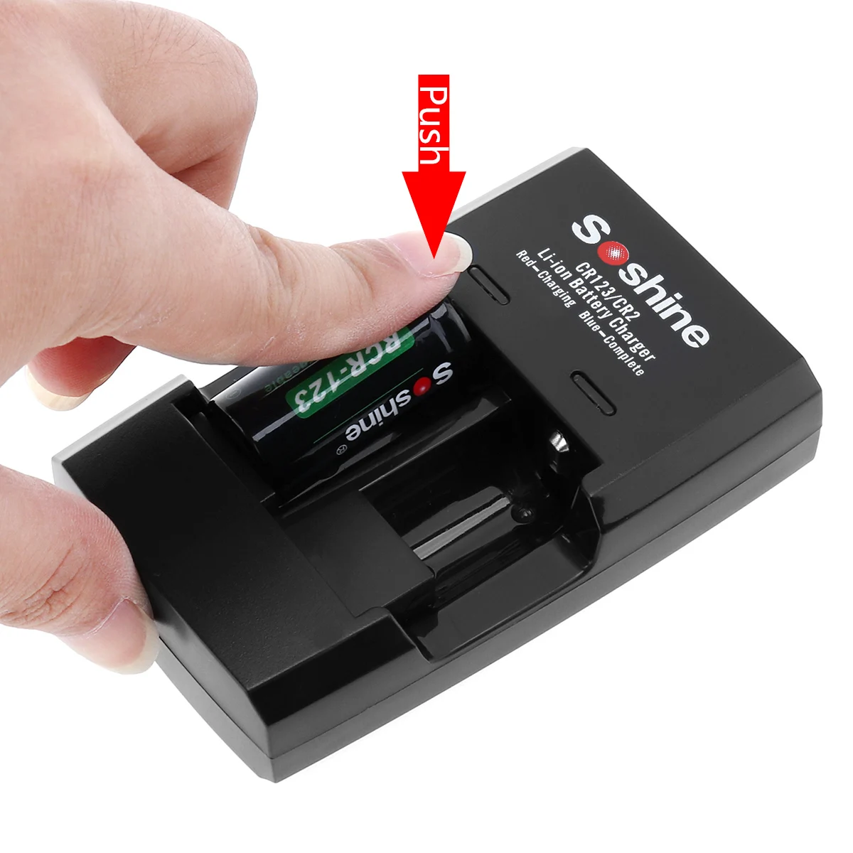 Умное зарядное устройство Soshine RCR123/RCR2 2 слота li ion быстрое светодиодный индикатор