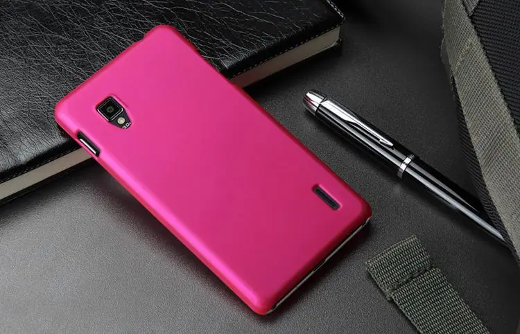 Матовый Жесткий кожаный чехол для LG Optimus G 4G E975 LS970 E971 E973 F180 - Цвет: Розово-красный