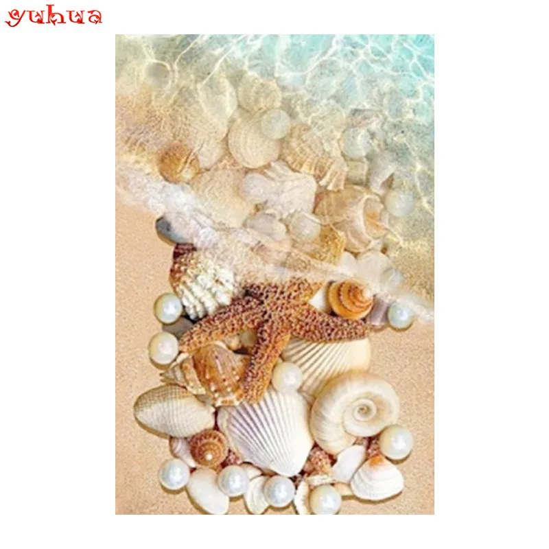 Sea shell Оптовая DIY алмазов картина украшение дома горный хрусталь стены стикеры