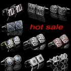 Запонки цвета золото и серебро, украшенные кристаллами, оптоваярозничная продажа