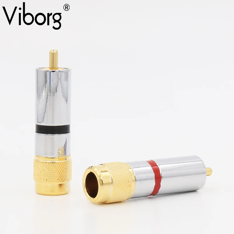 VR013G Позолоченный разъем RCA 24 К 8 мм аудиокабель паяльный Phono 4 шт. в партии |