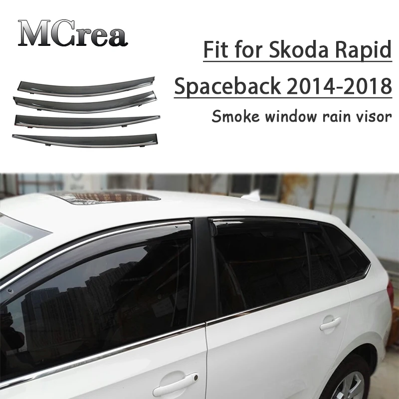 MCrea 4 шт. ABS автомобиля дымчатое Окно Солнцезащитный козырек дефлектор для Skoda Rapid