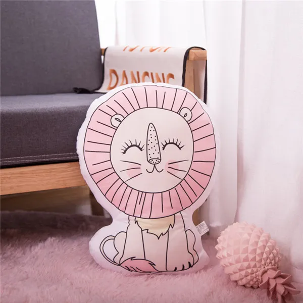 Lion 1 шт., милый плюшевый мишка, фламинго, единорог, Лев, кошка, Зебра, плюшевая игрушка, мягкая подушка, игрушка для детей, подарки для малышей, Декор - Цвет: Lion