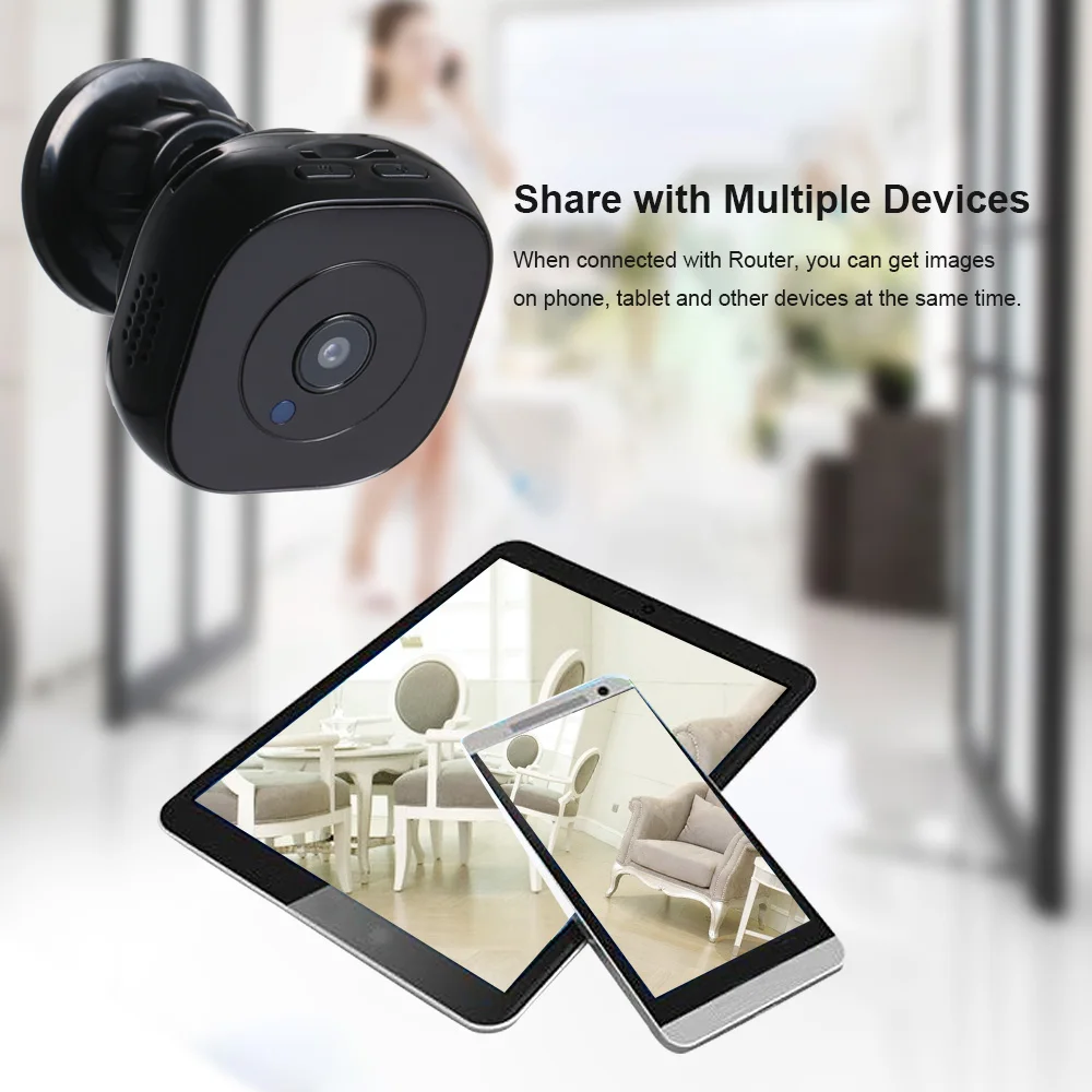Mini Camera 1080P Portable Video Recorder IP Night Vision Wearable Micro Cam with Motion Sensor Security Magnetic-back DV/WiFi