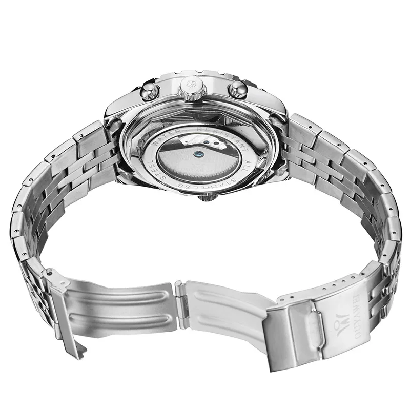 OUYAWEI Swiss men's waterproof high grade brand Geneva Men's steel belt mechanical watch | Наручные часы