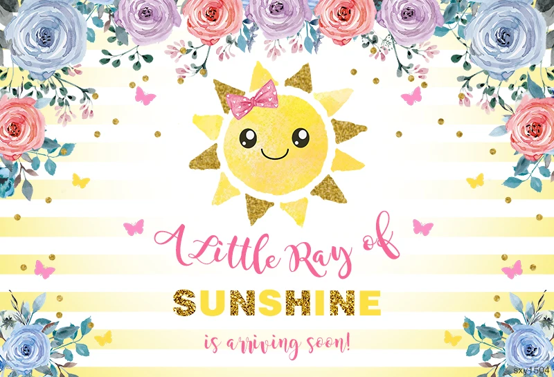 Sensfun A Little Ray Of Sunshine фотография фон цветок улыбка Желтый Солнечный свет Baby Shower