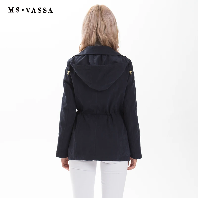 MS Vassa женские куртки Новые 2019 осенние зимние пальто регулируемая талия съемный
