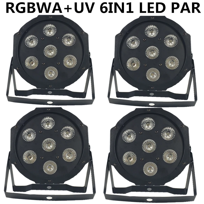4 шт/RGBWA + UV led Par Светильник dmx512 управление rgbwa УФ 6in1 par Светодиодная лампа диско