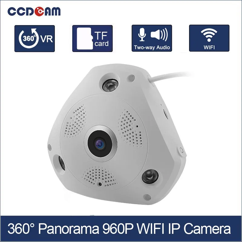 Беспроводная панорамная IP-камера CCDCAM 960P с углом обзора 360 градусов и поддержкой