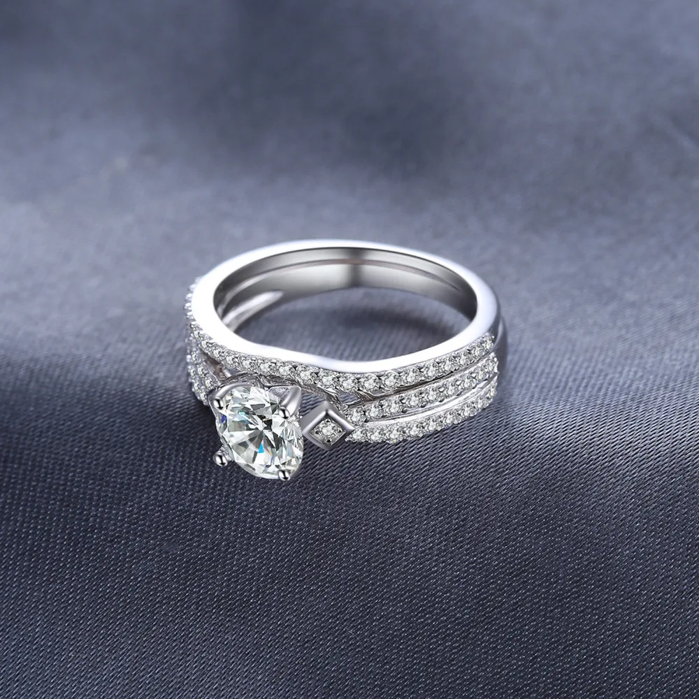 JewelryPalace Engegement 0.8ct круглый кубического циркония обручальное кольцо Набор 925