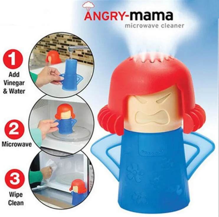 Милая микроволновая печь Angry Mama, паровой очиститель, высокая температура с уксусом и водой, легко очищает, бытовой кухонный инструмент для чистки