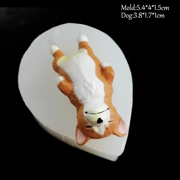 O NEW Dogs Silicone Soap Mold Fondant Mould Cake Decorating Tool Cat Butt Corgi Bulldog Chocolate Gumpaste Sugarcraft Mold C339 - Color: O