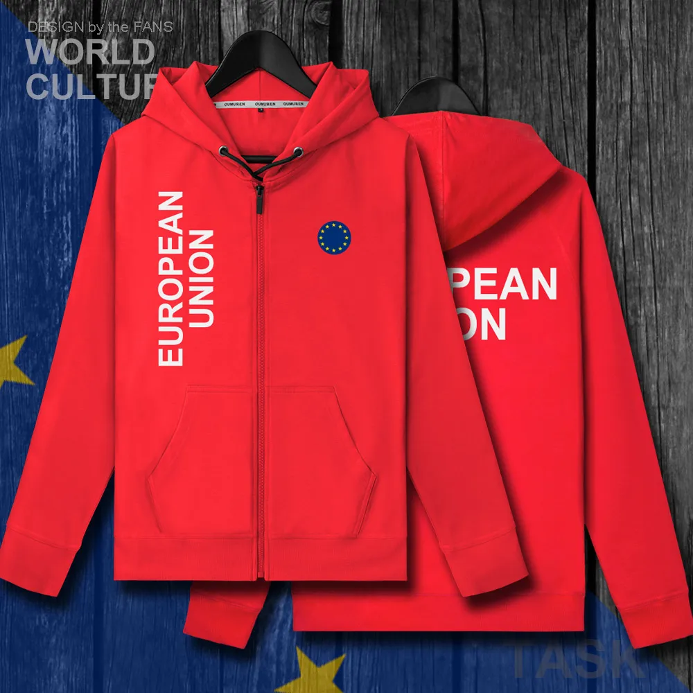 European Union United in Diversity EU EUR mens zipper fleeces hoodies winter jerseys men jackets and clothes sweatshirt coats | Мужская