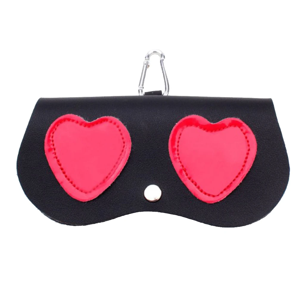 Black Heart 15.5x8 Чехол для очков из искусственной кожи, милый мультяшный Чехол для очков, чехол для солнцезащитных очков для женщин, защитный держатель, сумка, аксессуары brillenkoker - Цвет: Black Heart 15.5x8