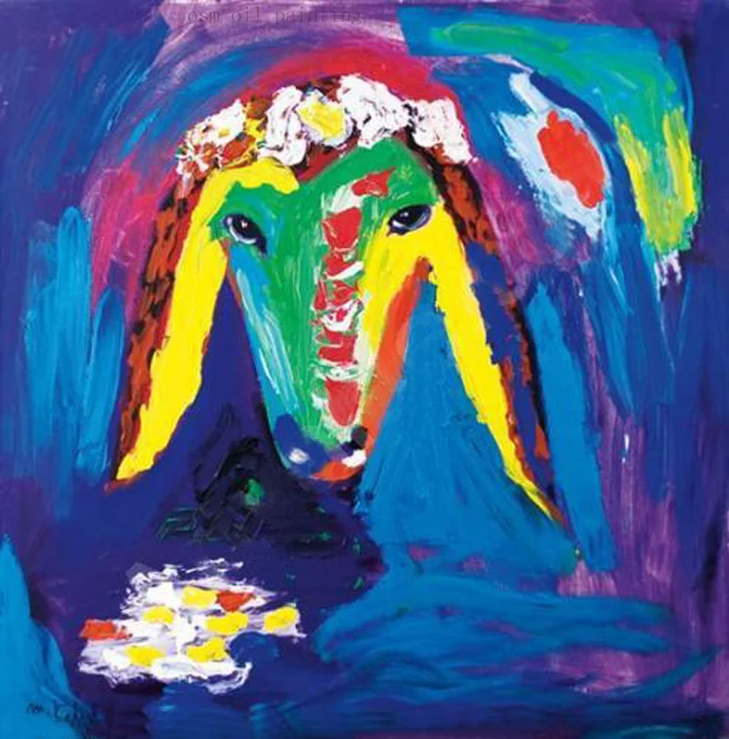 Ручная роспись репродукции Топ израильский художник овечья Голова Холст Картина