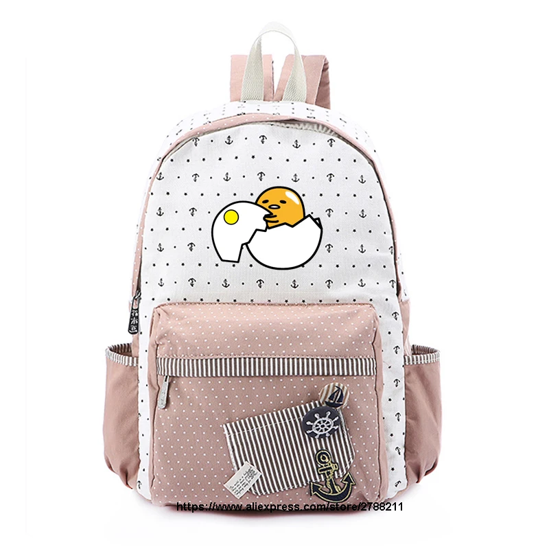 Gudetama Холщовая Сумка с изображением ленивого яйца из Мультфильма Рюкзаки Рюкзак для девочек школьная сумка дорожная сумка через плечо сумка для книг
