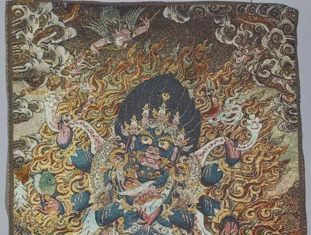 Китайская антикварная коллекция диаграмма Thangka Темный Бог богатства|god|god of wealth |