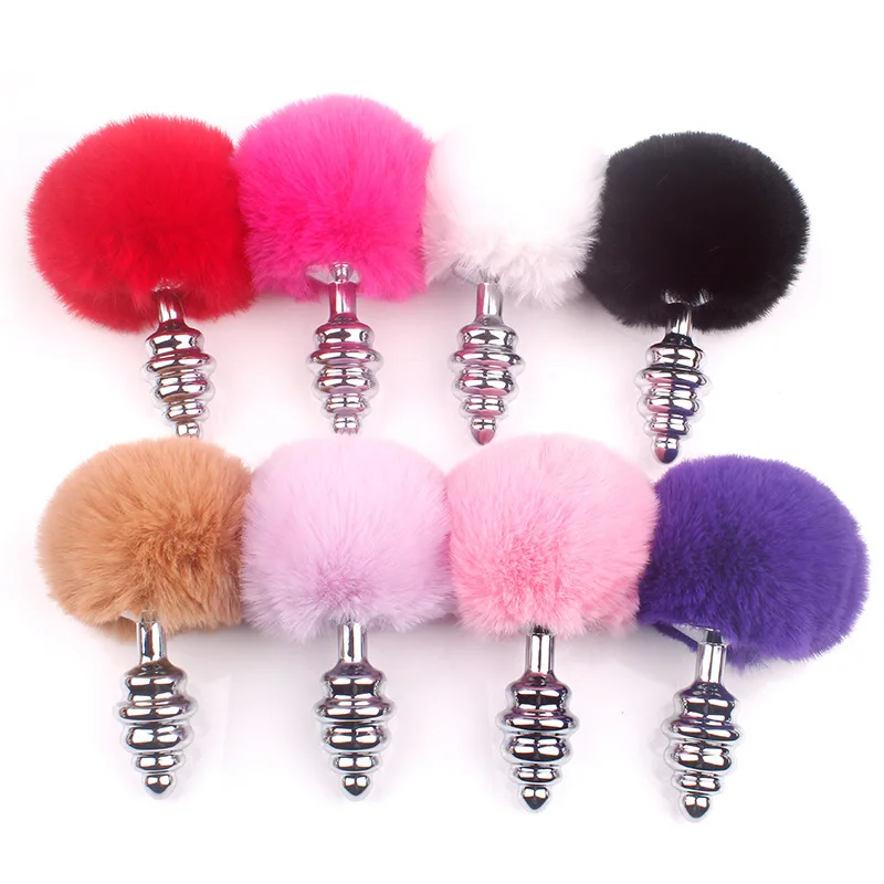 Анальная пробка металлическая из нержавеющей стали в форме кролика хвост