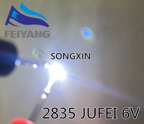 4000 шт./лот Jufei 1 Вт 2835 6 в SMD LED 3528 106LM холодный белый для ТВ/ЖК-подсветки | Электронные