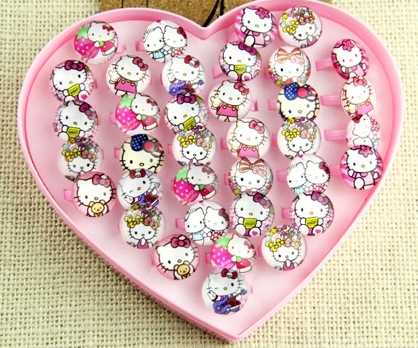 36 шт. милые кольца из акриловой смолы с изображением Супермена и