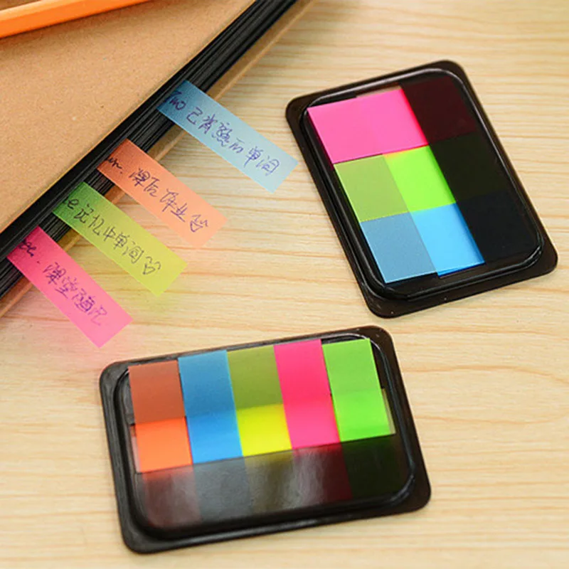 Korean Pull-out Box Can Tear Convenient Sticker Fluorescent Color Sticky Paper Notes This Indicator Tag Sticker Stationery Gift