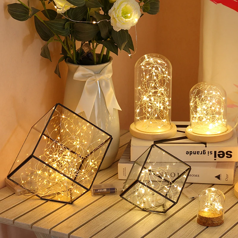 12 В постоянного тока медная проволока светодиодная гирлянда 10m100leds