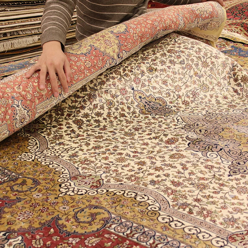 YILONG 6 'x 9' персидский шелковый ковер ручной работы мебель Восточный коврик