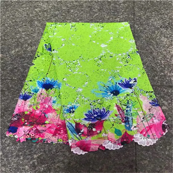 Шелк молока Материал африканских высокого качества гипюр Кружево/африканская