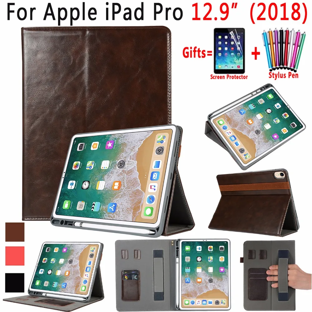 Премиум кожаный чехол для Apple iPad Pro 12 9 дюймов 2018 Авто бодрствование Смарт сна