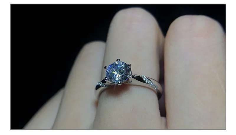 Бриллиантовые кольца для 925 стерлингового серебра 1.5ct AAAAA cz обручальное женщин