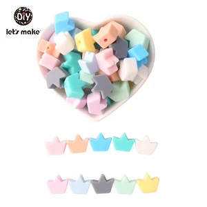 50 шт., Силиконовые Прорезыватели в форме короны для зубов