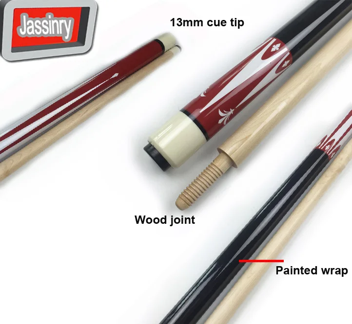 red JYC018 Jassinry 13 мм красный Carom Кии палочки в деревянный кий шаровой рычаг клен бассейн биллиардный кий палочки горячая распродажа - Цвет: red JYC018
