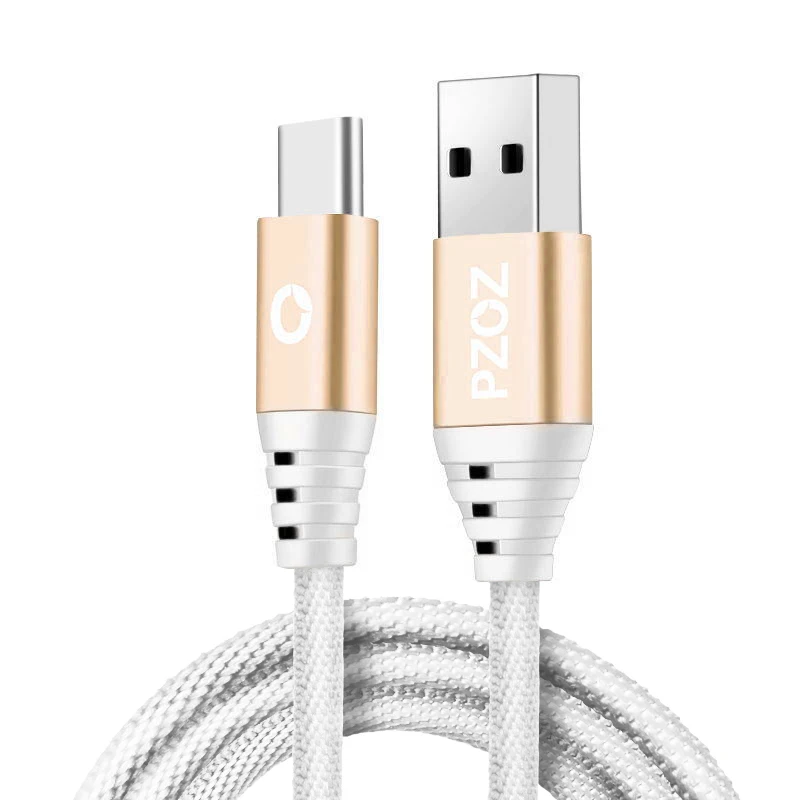 PZOZ кабель usb type C USB-C быстрое зарядное устройство type-C для Xiaomi Mi A1 6 OnePlus 5t Hauwei p10 p20 lite pro mate 9 10 Honor htc ZUK Z2 - Цвет: Gold