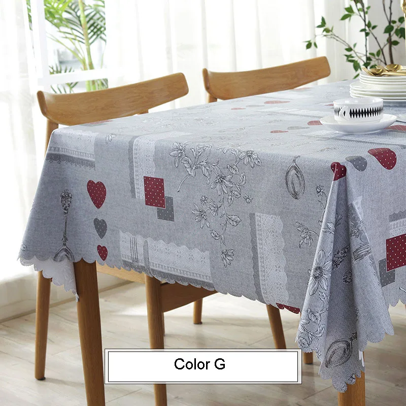 Color G Скатерть из ПВХ, водонепроницаемая, скатерть, свадебная, для кухни, покрытие стола, наппе, скатерть, прямоугольная, Mantel tafelkleed - Цвет: Color G