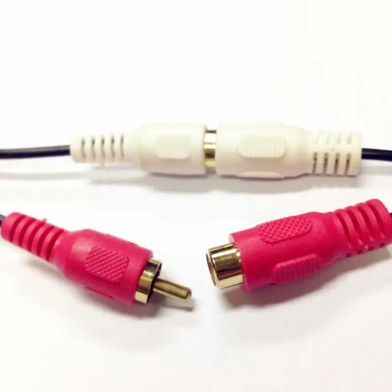 Золотая штепсельная Вилка Rca к 2 переходным кабелям RCA jack/2 кабеля Jack 25