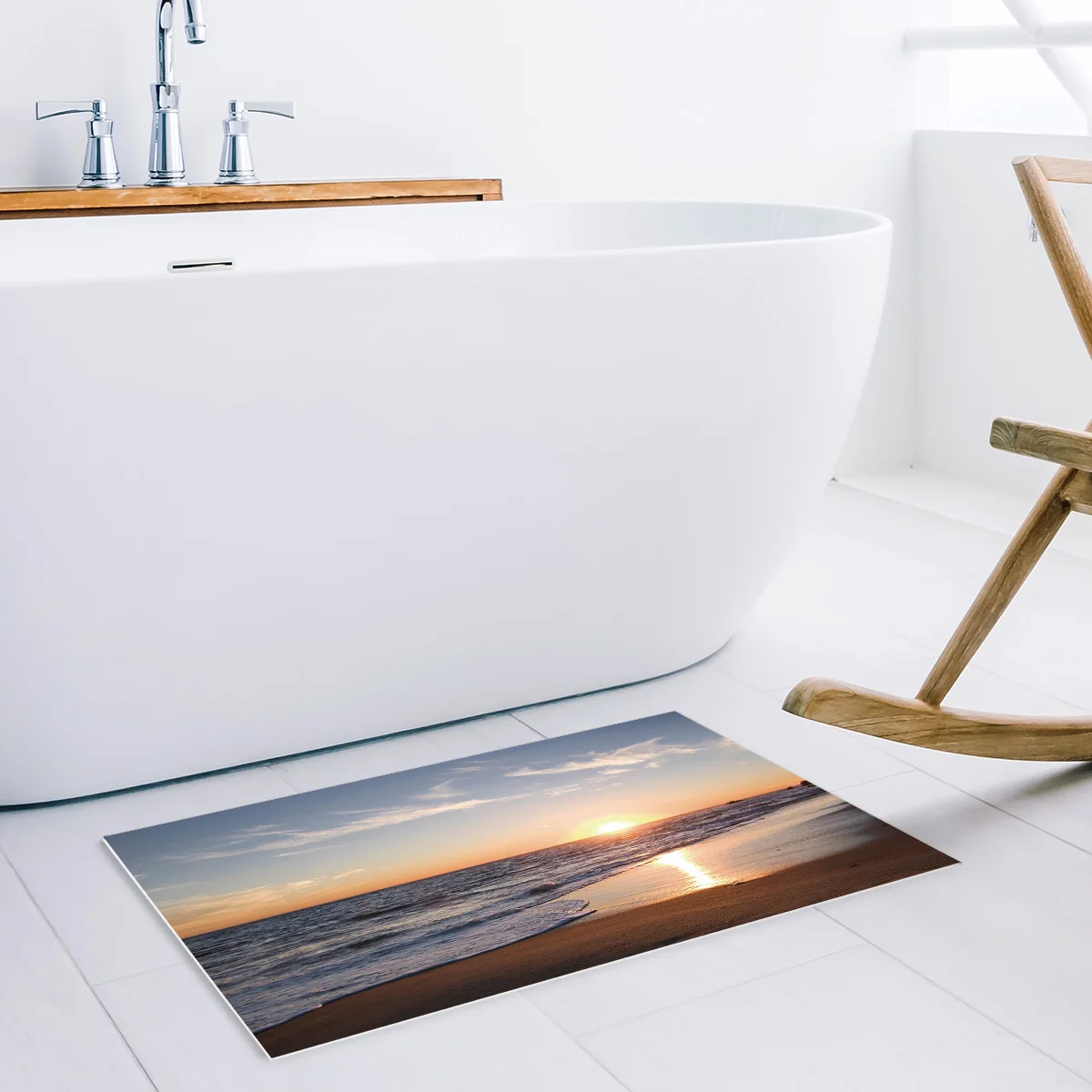 Закат пляж волна под животными стены Дверные Коврики для входа грязь мусор