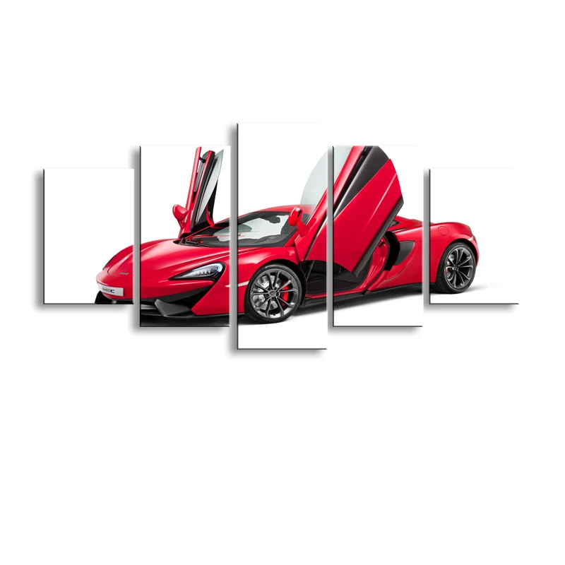 5 pieces high-definition print sports car canvas oil painting poster and wall art living room picture C5-010 | Дом и сад