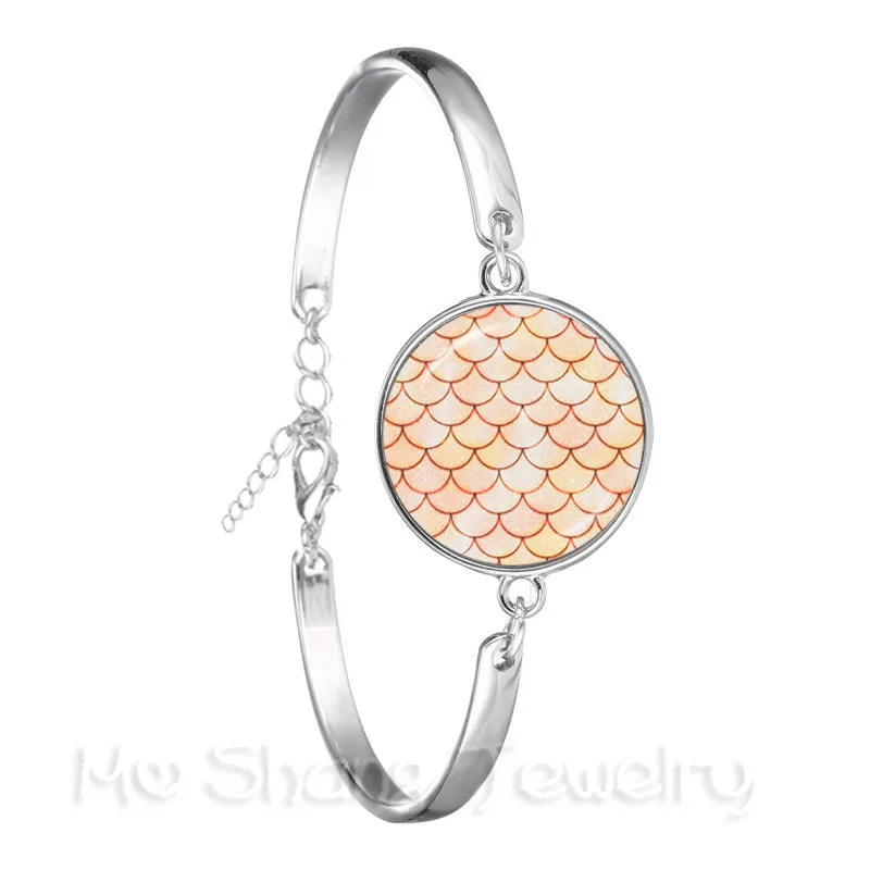 Стеклянный браслет ручной работы с узором в виде рыбы Русалочки классический