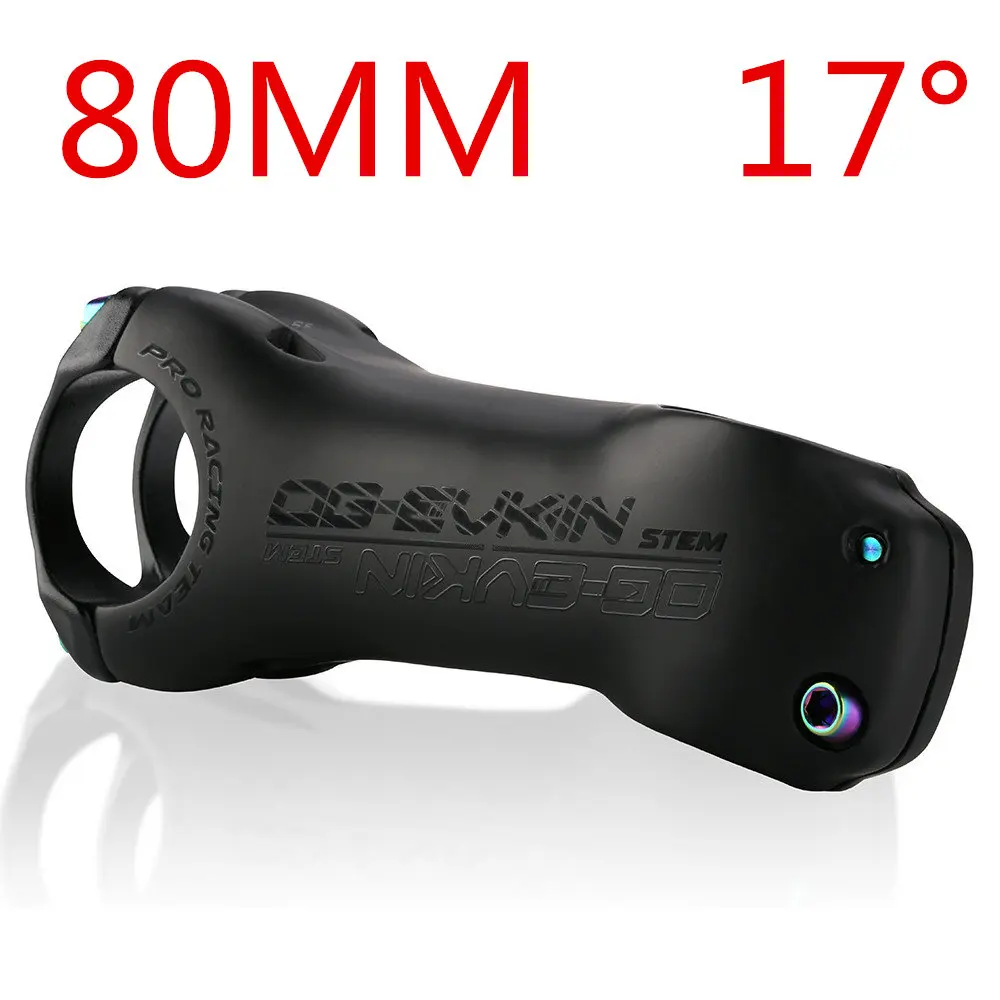 17Degree--80MM OG-EVKIN SM-004 T1000 углеродный MTB велосипедный шток 6/17 градусов 31,8 мм углеродный дорожный велосипед ШТОК положительные и отрицательные велосипедные запчасти - Цвет: 17Degree--80MM